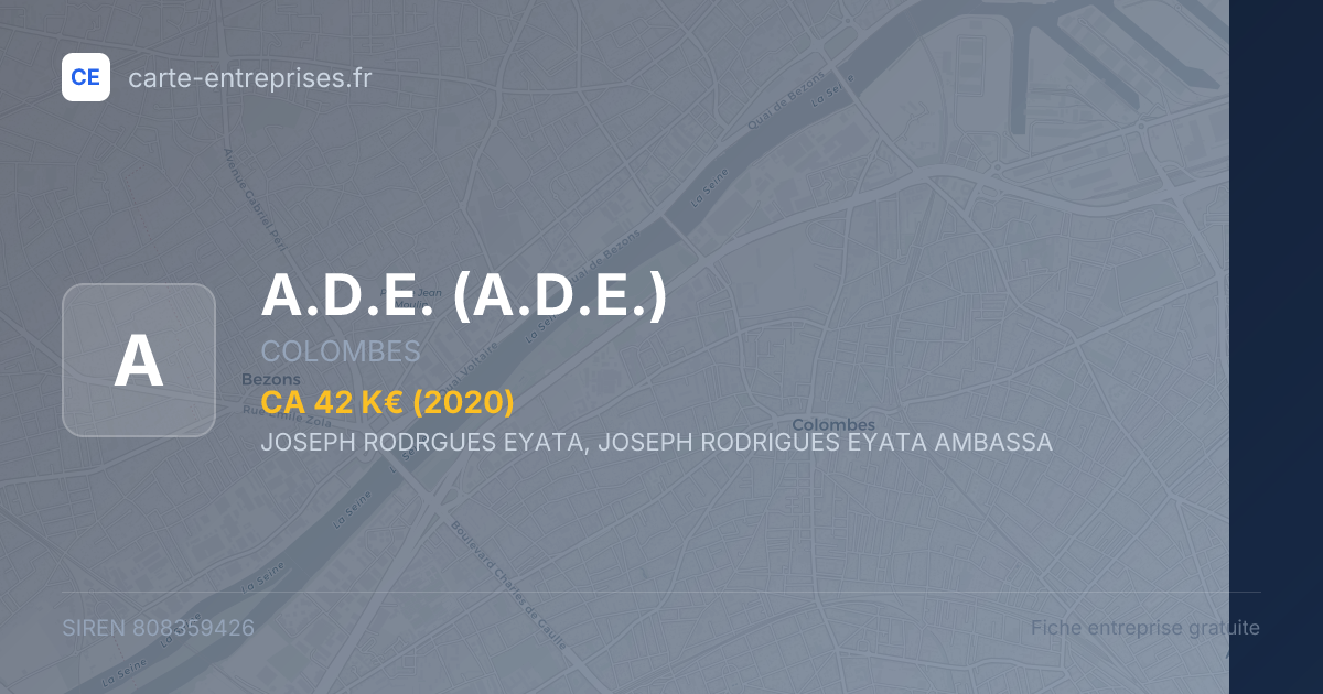 A.D.E. — 808359426 — fiche entreprise