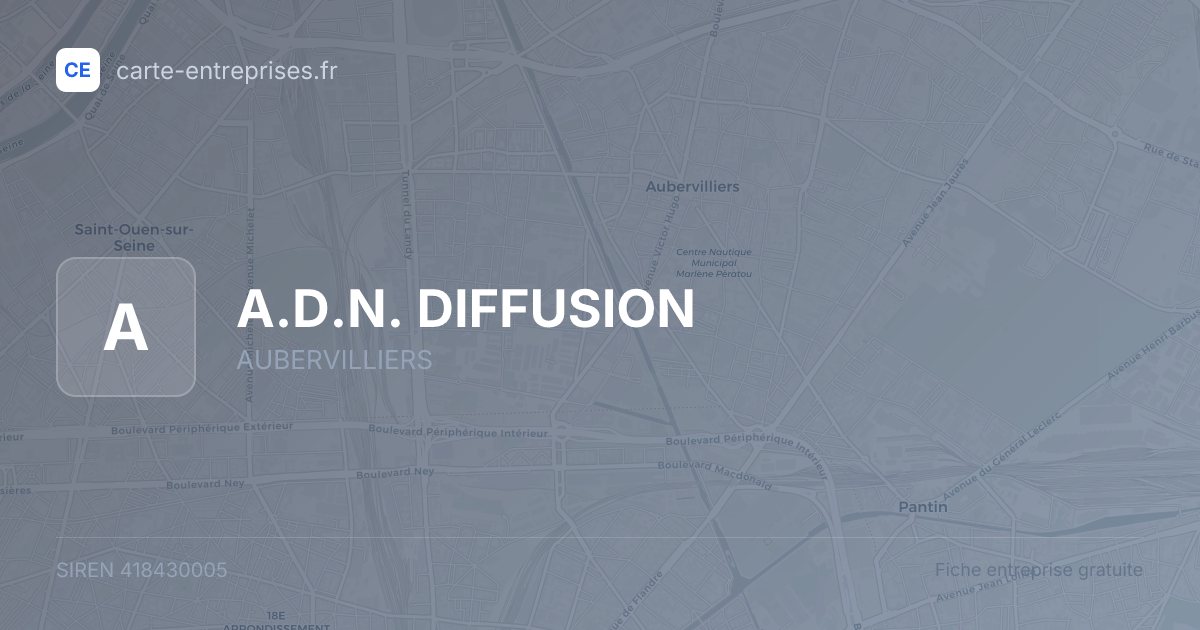 A.D.N. DIFFUSION — 418430005 — fiche entreprise