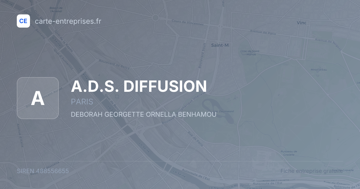 A.D.S. DIFFUSION — 488556655 — fiche entreprise
