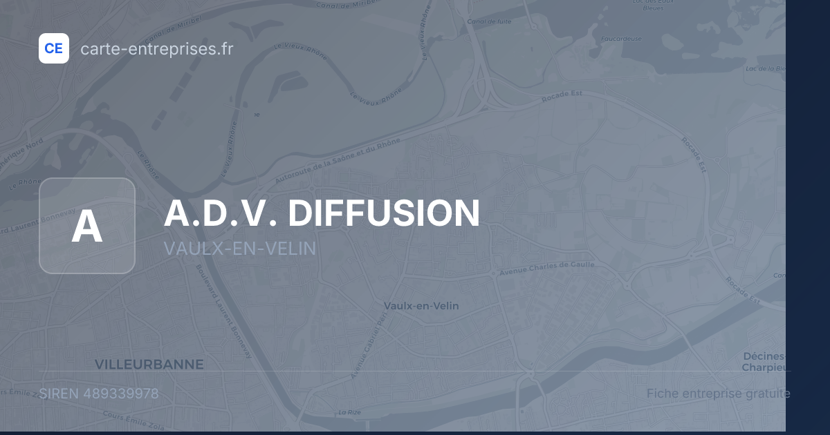 A.D.V. DIFFUSION — 489339978 — fiche entreprise