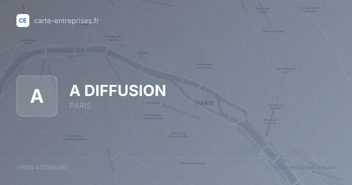 A DIFFUSION — 422566265 — fiche entreprise