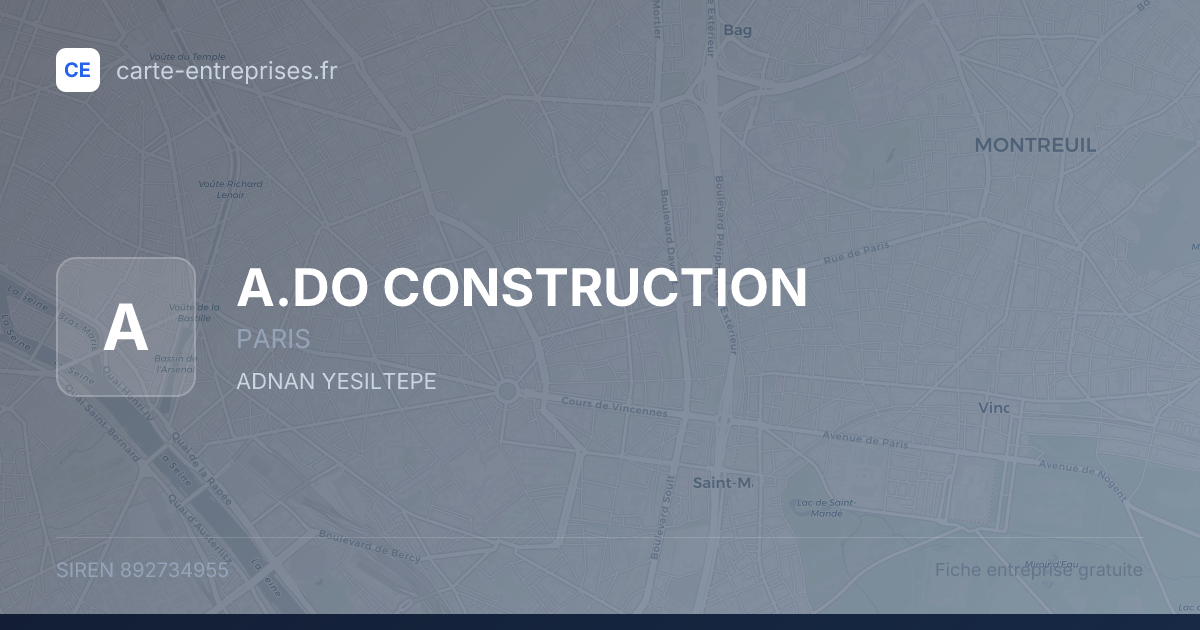 A.DO CONSTRUCTION — 892734955 — fiche entreprise