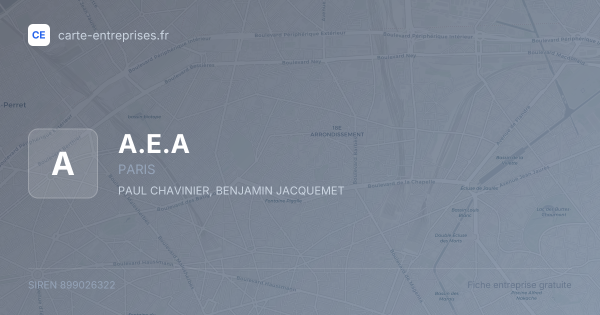 A.E.A — 899026322 — fiche entreprise