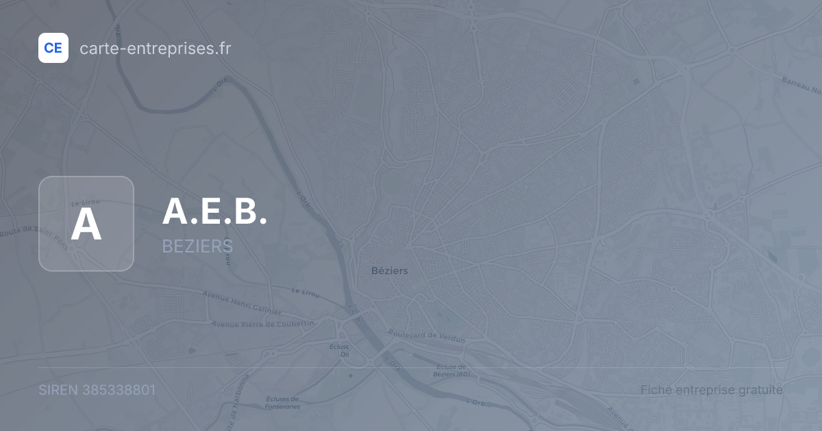 A.E.B. — 385338801 — fiche entreprise