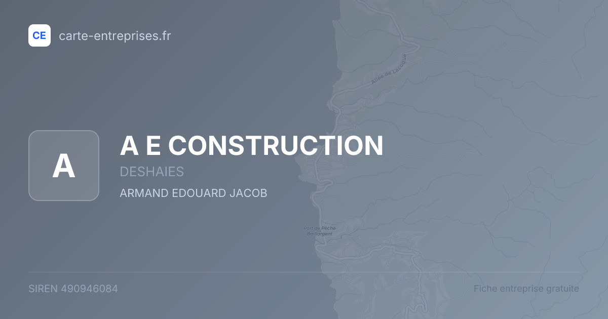 A E CONSTRUCTION — 490946084 — fiche entreprise