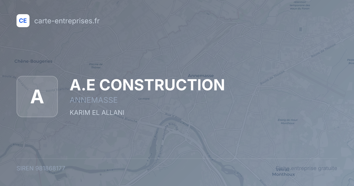 A.E CONSTRUCTION — 981868177 — fiche entreprise