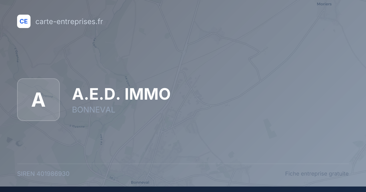 A.E.D. IMMO — 401986930 — fiche entreprise