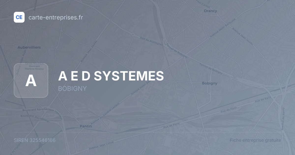 A E D SYSTEMES — 325546166 — fiche entreprise