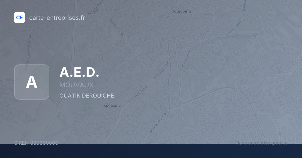 A.E.D. — 839660800 — fiche entreprise