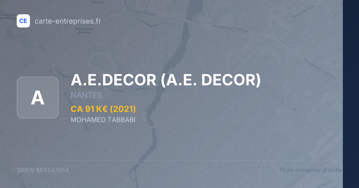 A.E.DECOR (A.E. DECOR) — 884547654 — fiche entreprise