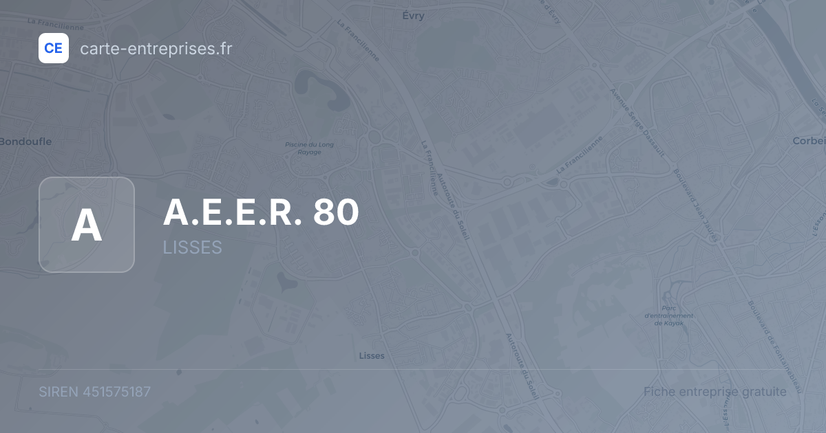 A.E.E.R. 80 — 451575187 — fiche entreprise