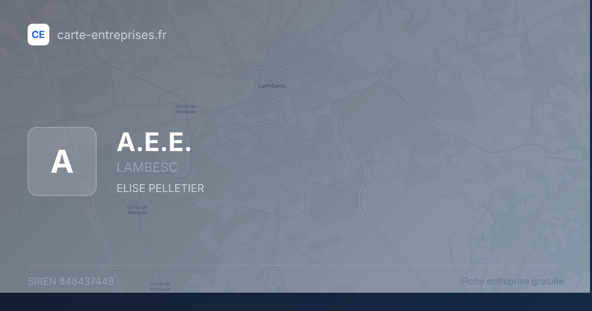 A.E.E. — 848437448 — fiche entreprise