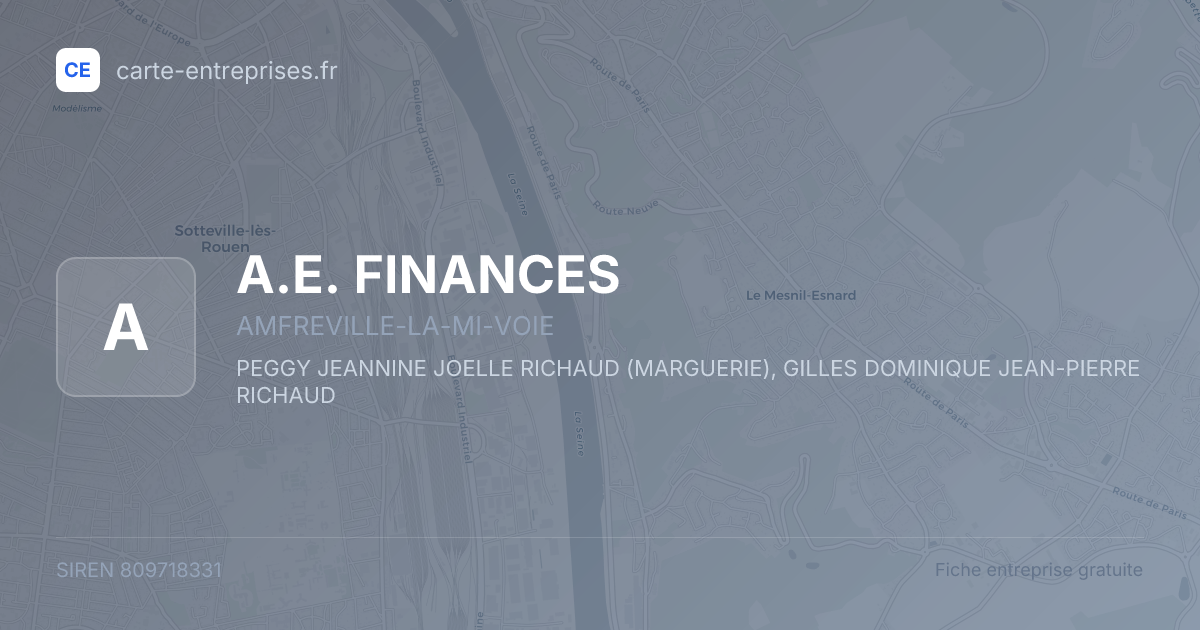 A.E. FINANCES — 809718331 — fiche entreprise