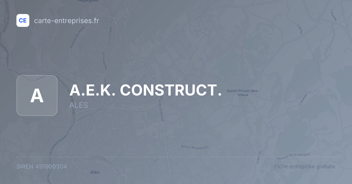 A.E.K. CONSTRUCT. — 491900304 — fiche entreprise