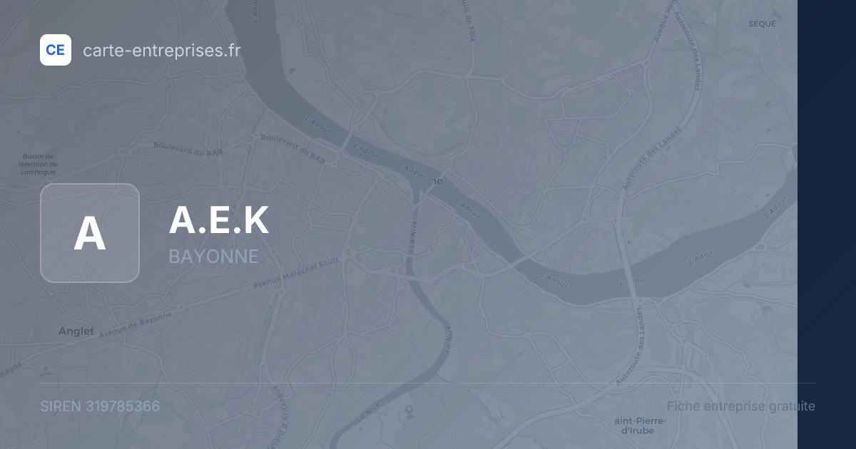 A.E.K — 319785366 — fiche entreprise
