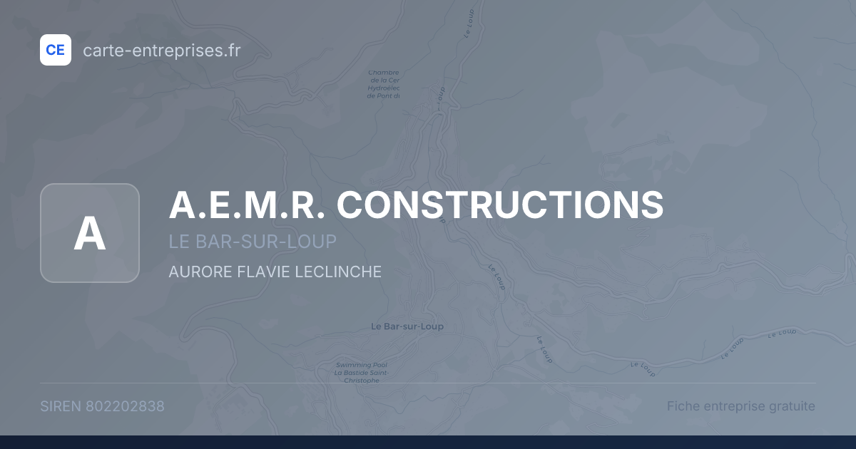 A.E.M.R. CONSTRUCTIONS — 802202838 — fiche entreprise