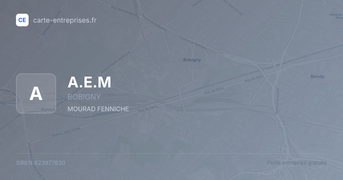 A.E.M — 823977830 — fiche entreprise