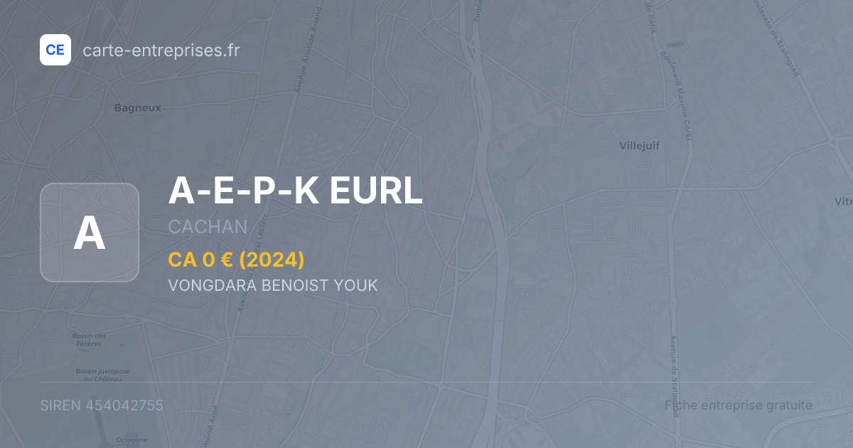 A-E-P-K EURL — 454042755 — fiche entreprise