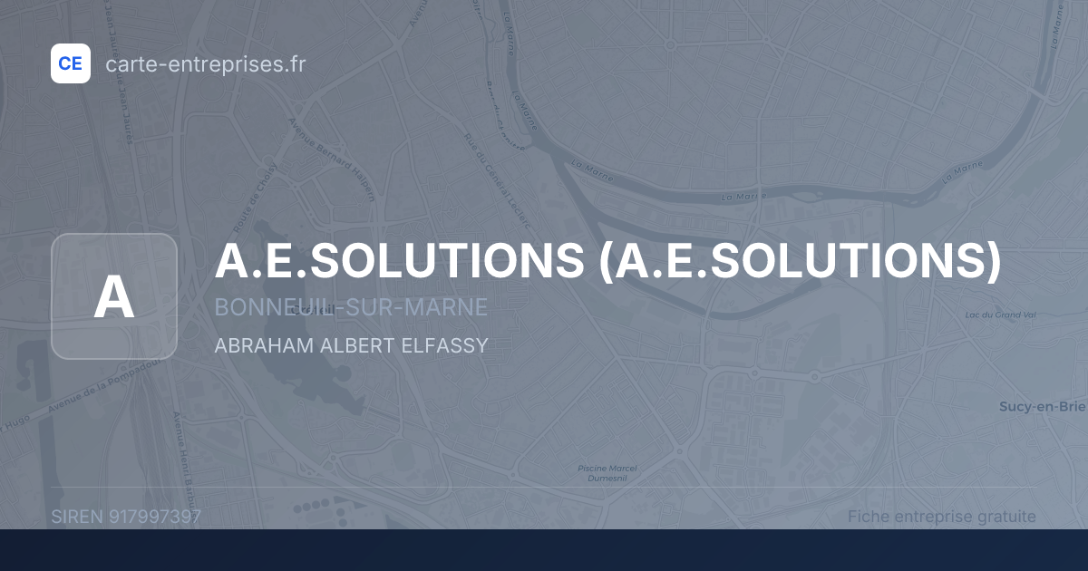 A.E.SOLUTIONS — 917997397 — fiche entreprise