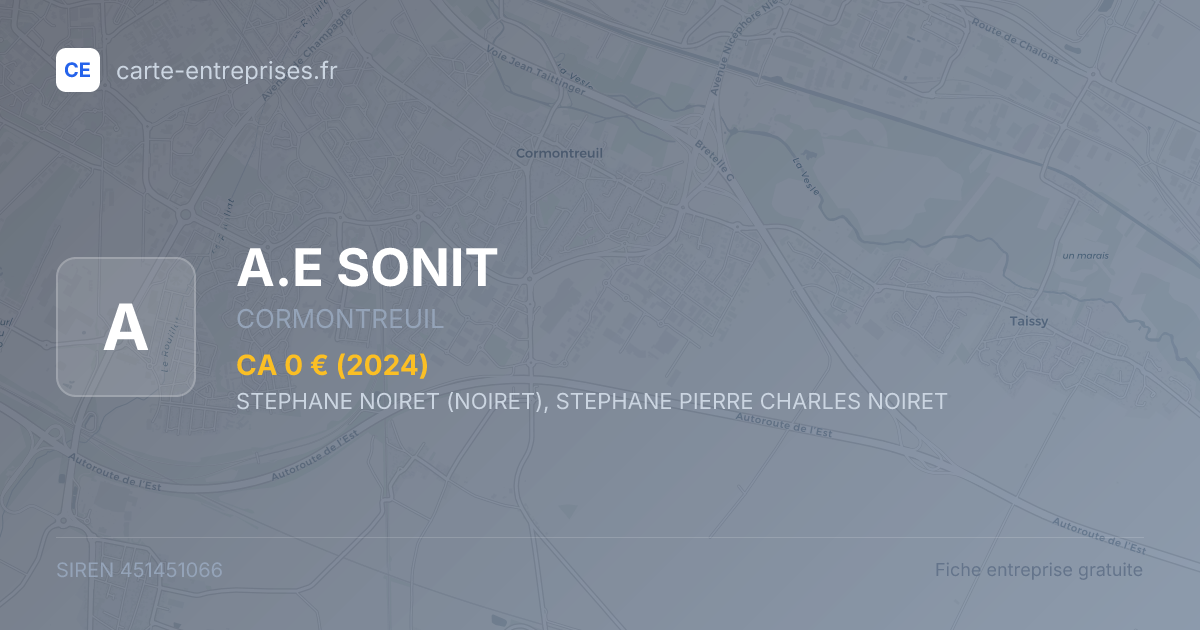 A.E SONIT — 451451066 — fiche entreprise