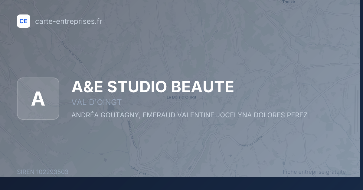 A&E STUDIO BEAUTE — 102293503 — fiche entreprise