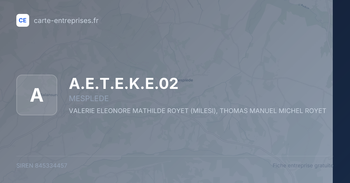 A.E.T.E.K.E.02 — 845334457 — fiche entreprise
