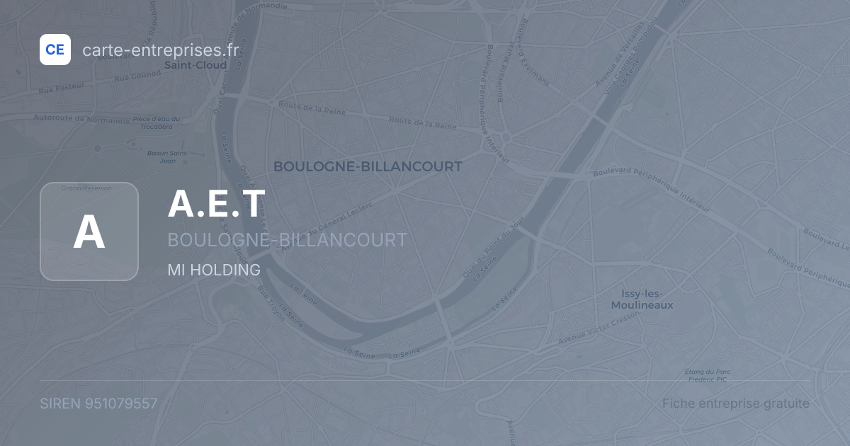 A.E.T — 951079557 — fiche entreprise