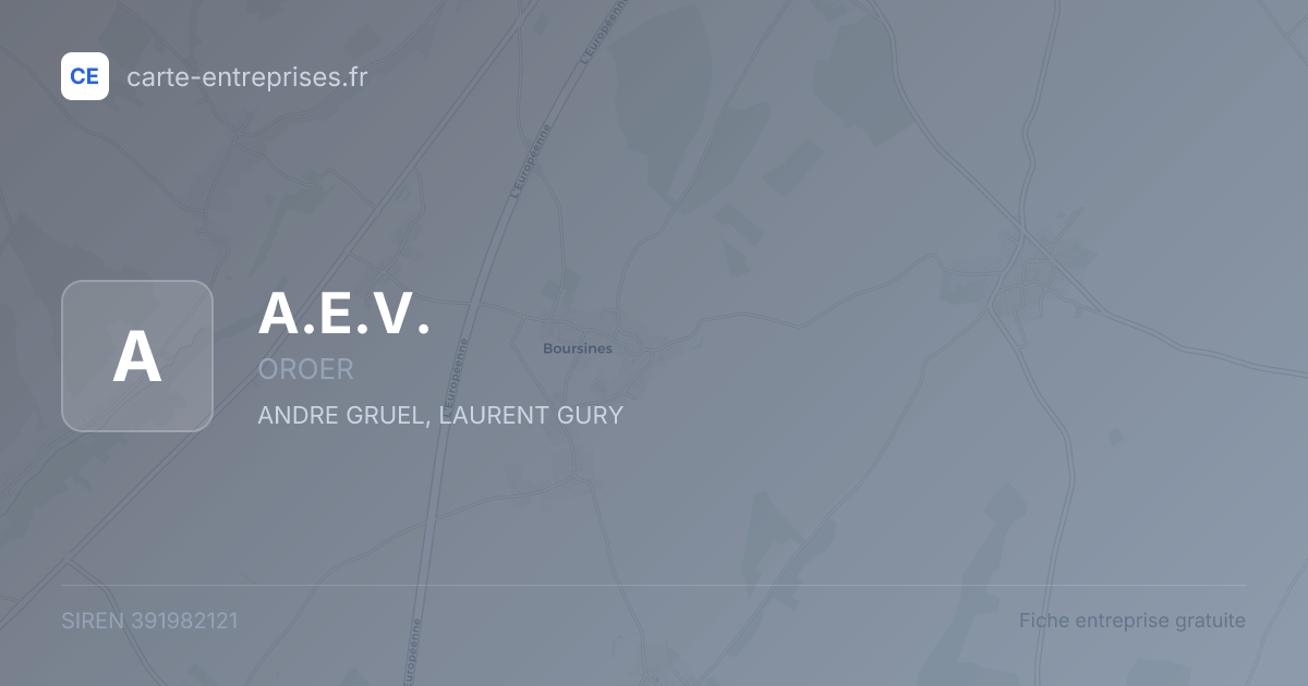 A.E.V. — 391982121 — fiche entreprise