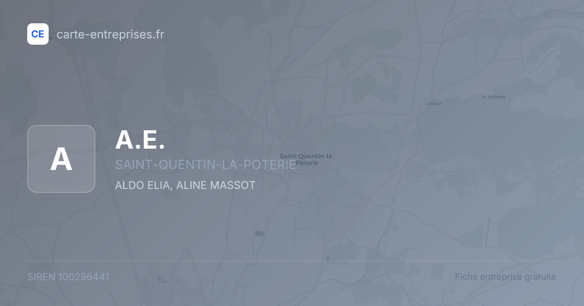 A.E. — 100296441 — fiche entreprise