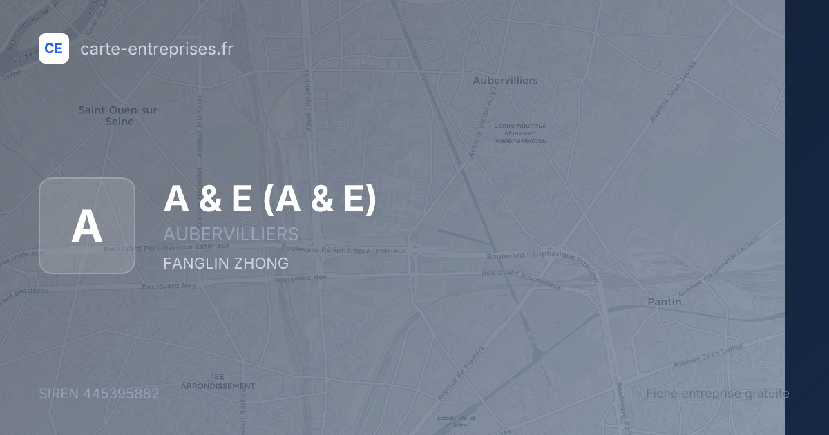 A & E — 445395882 — fiche entreprise