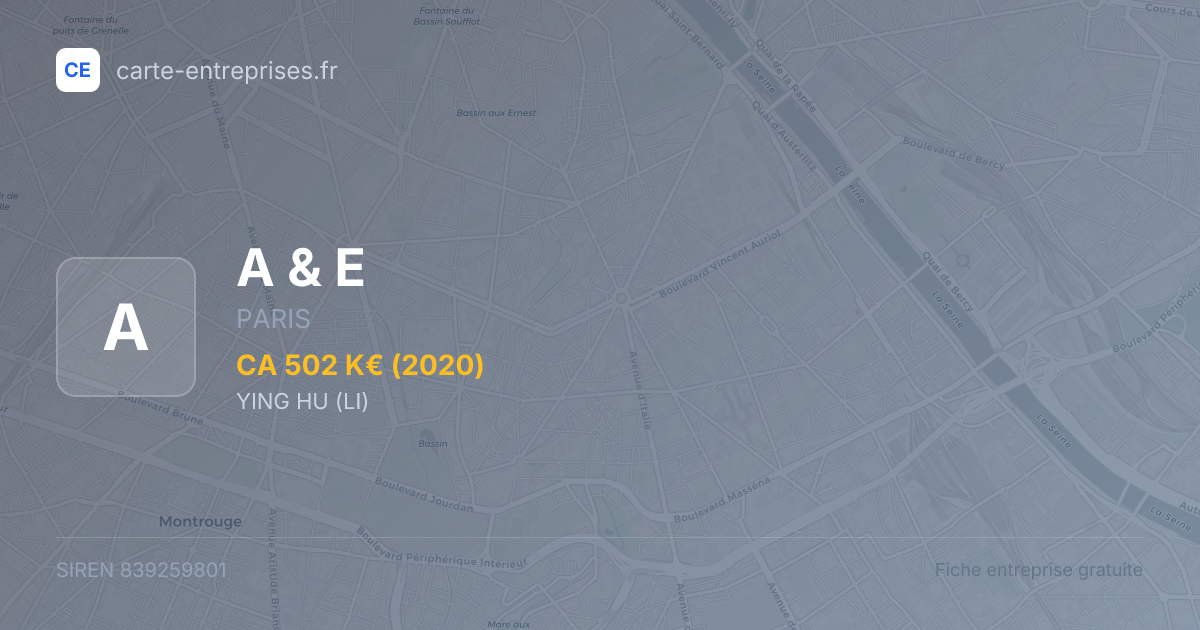 A & E — 839259801 — fiche entreprise