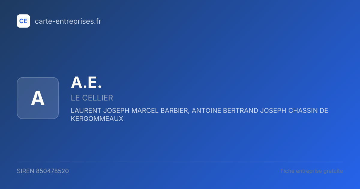 A.E. — 850478520 — fiche entreprise