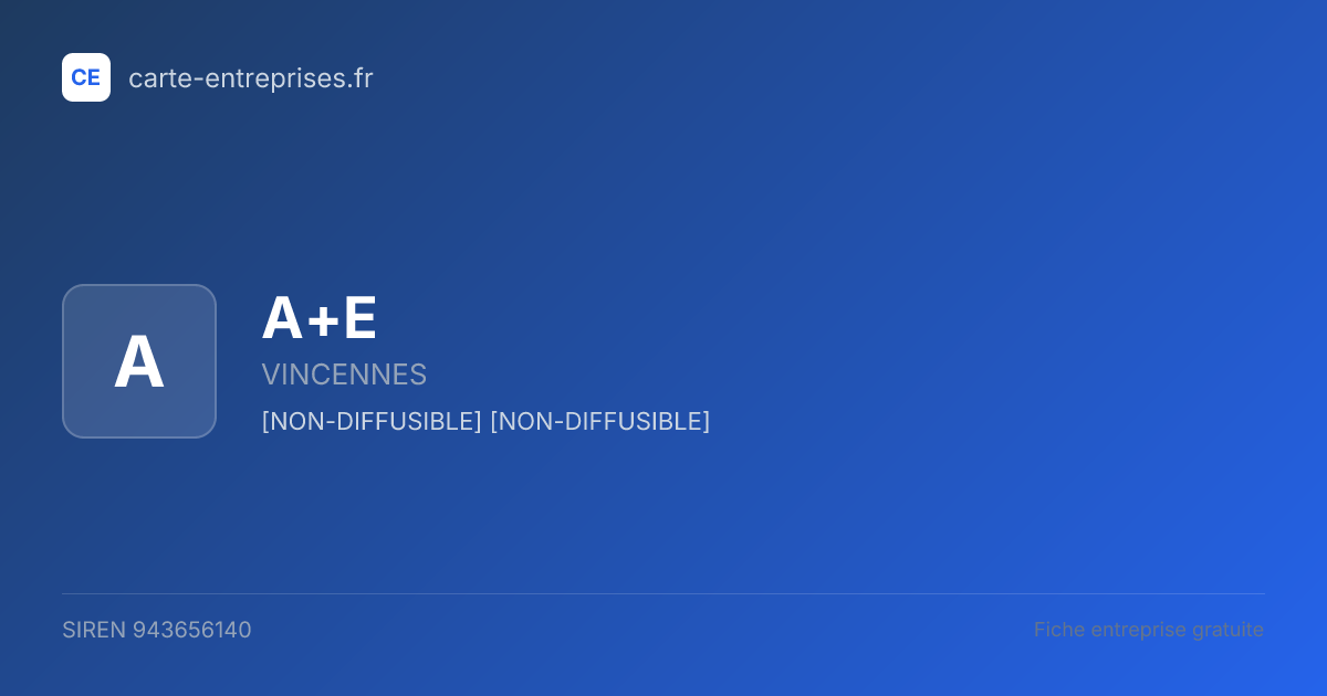 A+E — 943656140 — fiche entreprise