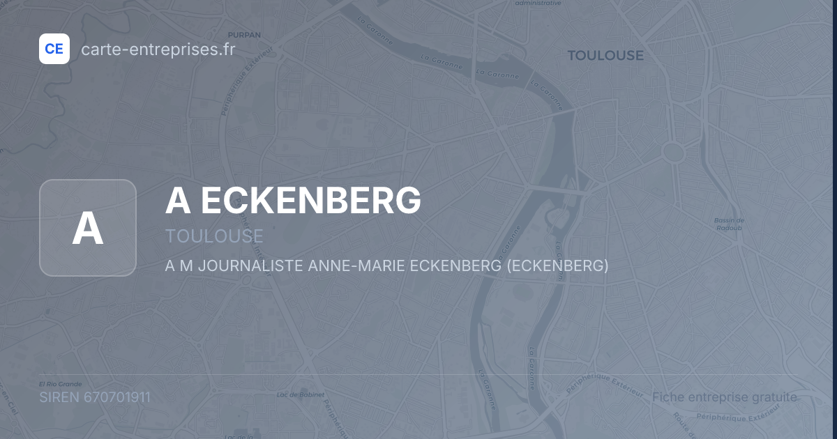 A ECKENBERG — 670701911 — fiche entreprise