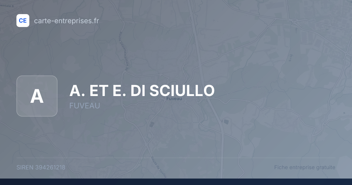 A. ET E. DI SCIULLO — 394261218 — fiche entreprise