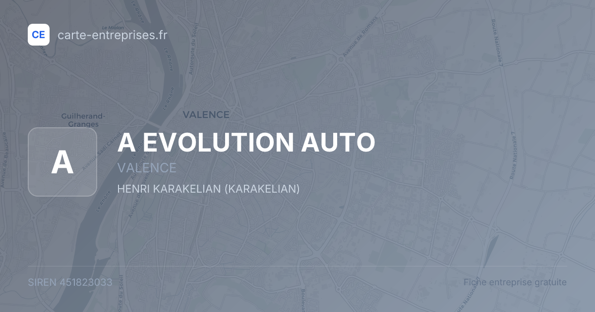 A EVOLUTION AUTO — 451823033 — fiche entreprise