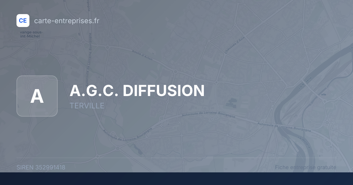 A.G.C. DIFFUSION — 352991418 — fiche entreprise