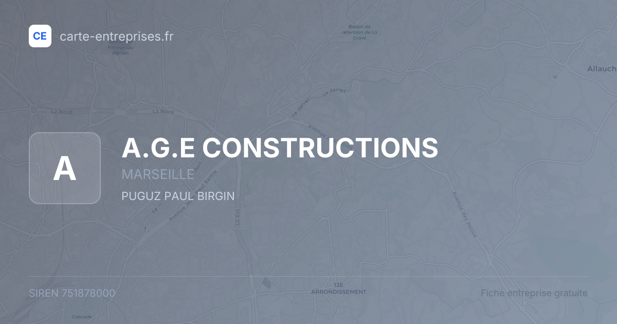 A.G.E CONSTRUCTIONS — 751878000 — fiche entreprise