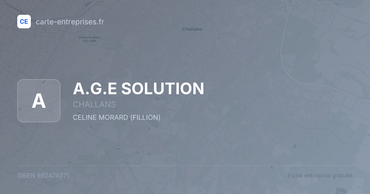 A.G.E SOLUTION — 892474271 — fiche entreprise