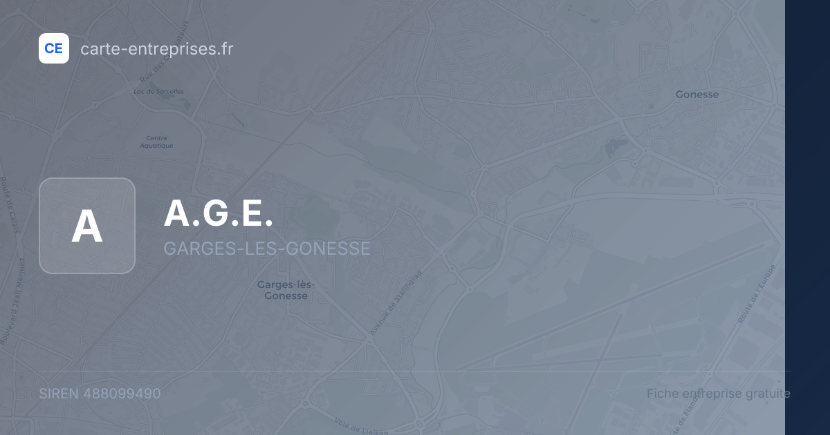A.G.E. — 488099490 — fiche entreprise