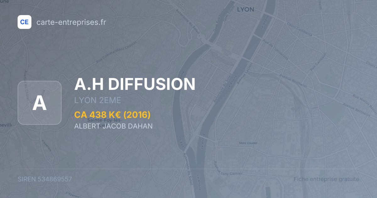 A.H DIFFUSION — 534869557 — fiche entreprise