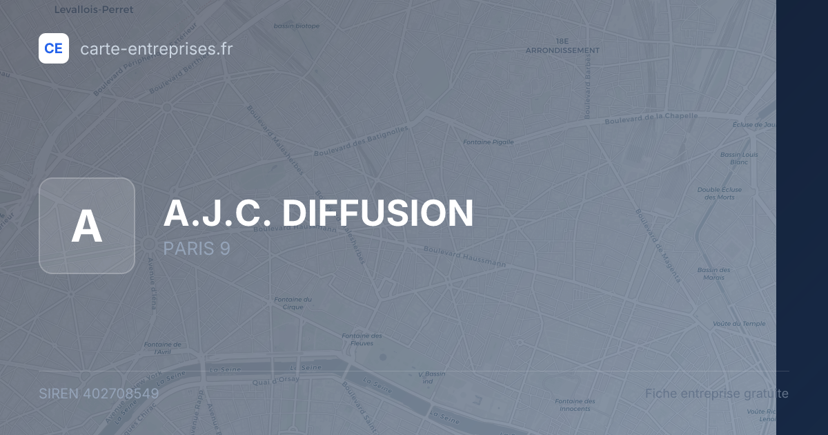 A.J.C. DIFFUSION — 402708549 — fiche entreprise
