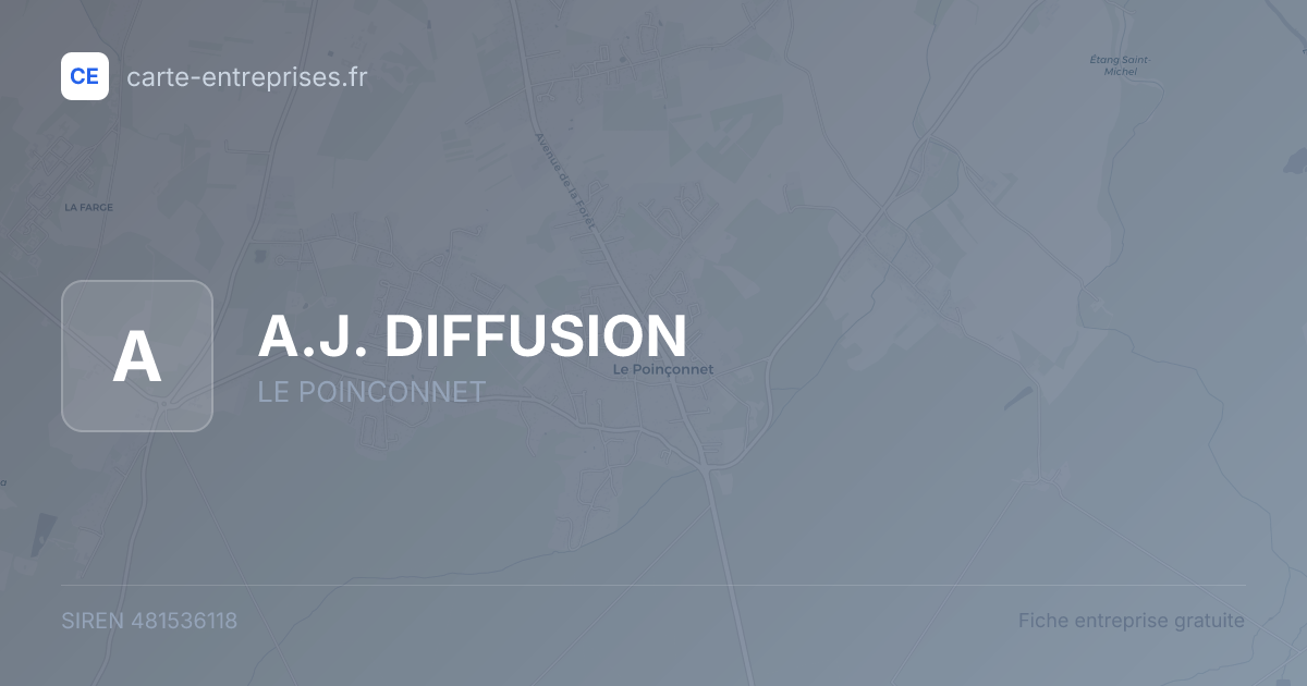 A.J. DIFFUSION — 481536118 — fiche entreprise