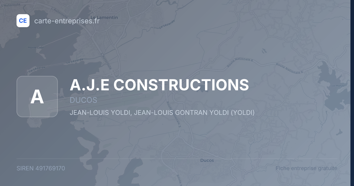 A.J.E CONSTRUCTIONS — 491769170 — fiche entreprise