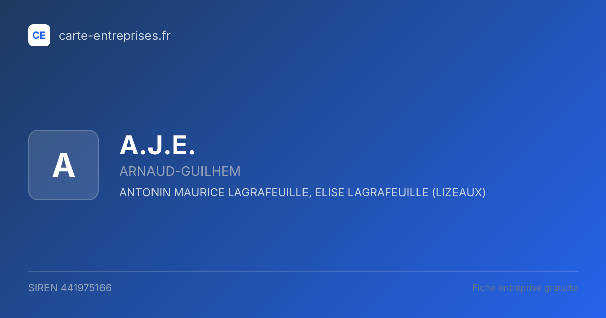 A.J.E. — 441975166 — fiche entreprise