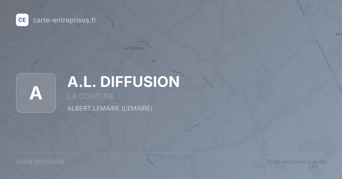 A.L. DIFFUSION — 812539096 — fiche entreprise
