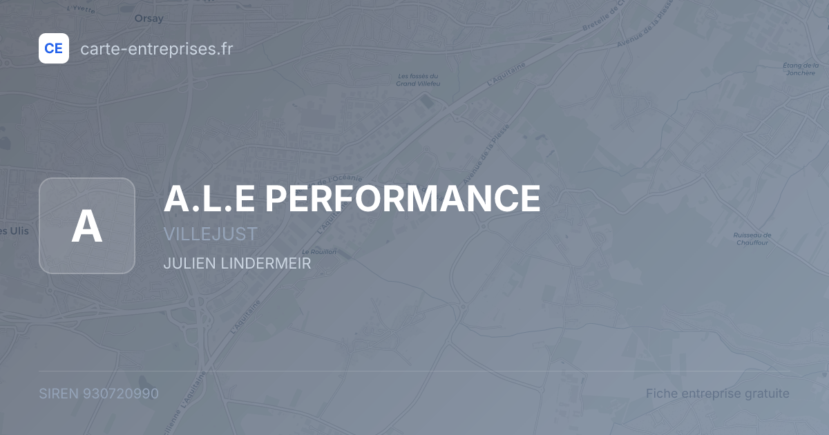 A.L.E PERFORMANCE — 930720990 — fiche entreprise