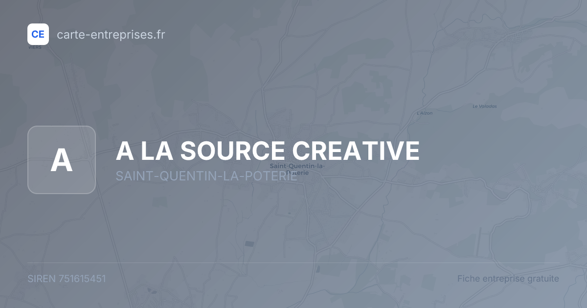 A LA SOURCE CREATIVE — 751615451 — fiche entreprise