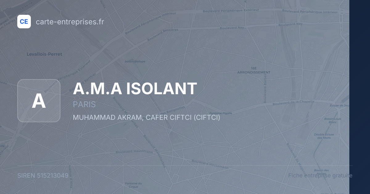 A.M.A ISOLANT — 515213049 — fiche entreprise