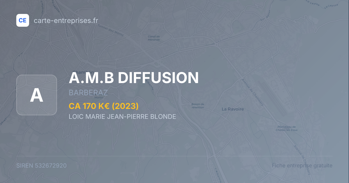 A.M.B DIFFUSION — 532672920 — fiche entreprise